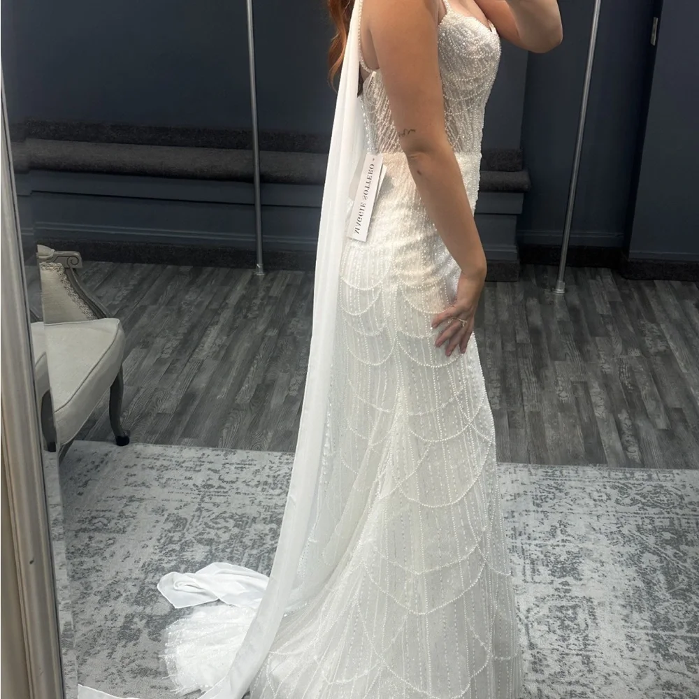 Maggie Sottero White Beaded Wedding Dress - Picture 3 of 4